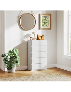HOMCOM Chest of Drawers, 5-Drawer Storage Cabinets, Modern Dresser, Storage Drawer Unit for Bedroom 2
