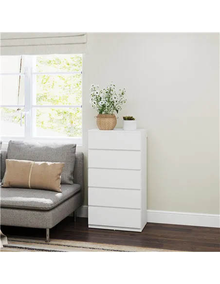 HOMCOM Chest of Drawers, 5-Drawer Storage Cabinets, Modern Dresser, Storage Drawer Unit for Bedroom