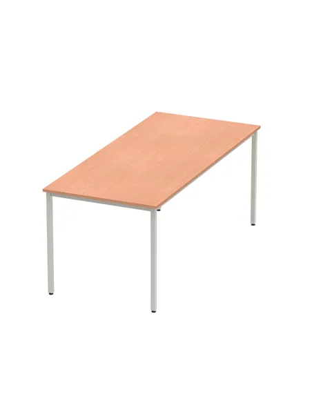 Dynamic Impulse 1800mm Straight Writing Desk Table Beech Top Silver Box Frame Leg BF00105