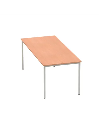 Dynamic Impulse 1800mm Straight Writing Desk Table Beech Top Silver Box Frame Leg BF00105