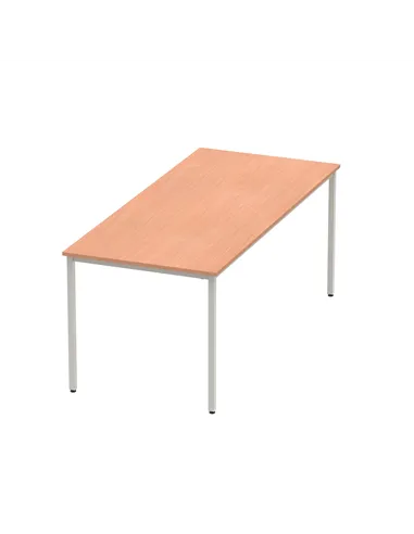 Dynamic Impulse 1800mm Straight Writing Desk Table Beech Top Silver Box Frame Leg BF00105