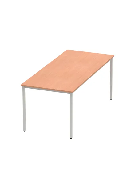 Dynamic Impulse 1800mm Straight Writing Desk Table Beech Top Silver Box Frame Leg BF00105