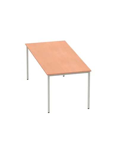 Dynamic Impulse 1800mm Straight Writing Desk Table Beech Top Silver Box Frame Leg BF00105