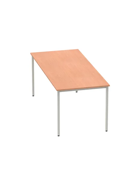 Dynamic Impulse 1800mm Straight Writing Desk Table Beech Top Silver Box Frame Leg BF00105
