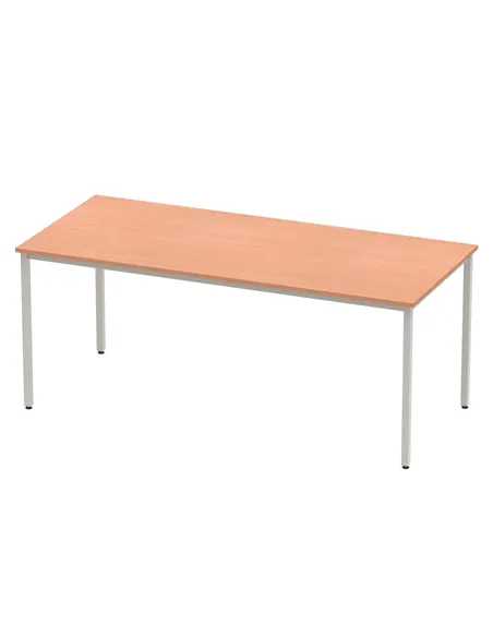 Dynamic Impulse 1800mm Straight Writing Desk Table Beech Top Silver Box Frame Leg BF00105