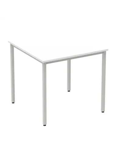 Dynamic Impulse 800mm Straight Writing Desk Table White Top Silver Box Frame Leg BF00114