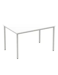 Dynamic Impulse 1200mm Straight Writing Desk Table White Top Silver Box Frame Leg BF00115