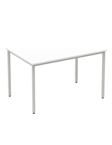 Dynamic Impulse 1200mm Straight Writing Desk Table White Top Silver Box Frame Leg BF00115