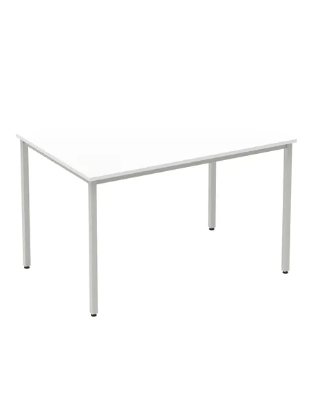 Dynamic Impulse 1200mm Straight Writing Desk Table White Top Silver Box Frame Leg BF00115