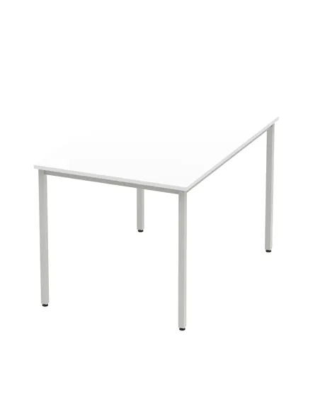 Dynamic Impulse 1200mm Straight Writing Desk Table White Top Silver Box Frame Leg BF00115