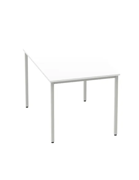 Dynamic Impulse 1200mm Straight Writing Desk Table White Top Silver Box Frame Leg BF00115