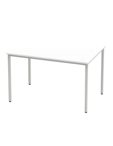 Dynamic Impulse 1200mm Straight Writing Desk Table White Top Silver Box Frame Leg BF00115