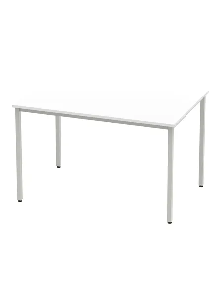 Dynamic Impulse 1200mm Straight Writing Desk Table White Top Silver Box Frame Leg BF00115
