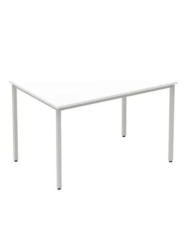 Dynamic Impulse 1200mm Straight Writing Desk Table White Top Silver Box Frame Leg BF00115
