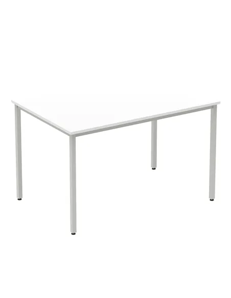 Dynamic Impulse 1200mm Straight Writing Desk Table White Top Silver Box Frame Leg BF00115