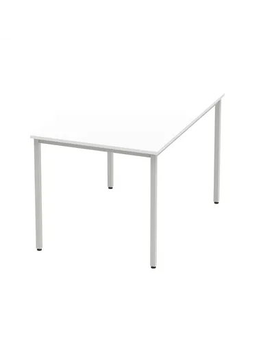 Dynamic Impulse 1200mm Straight Writing Desk Table White Top Silver Box Frame Leg BF00115
