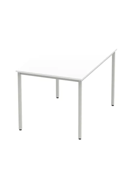 Dynamic Impulse 1200mm Straight Writing Desk Table White Top Silver Box Frame Leg BF00115