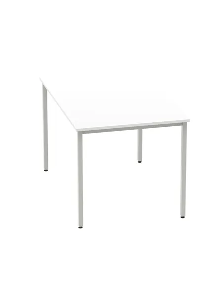Dynamic Impulse 1200mm Straight Writing Desk Table White Top Silver Box Frame Leg BF00115