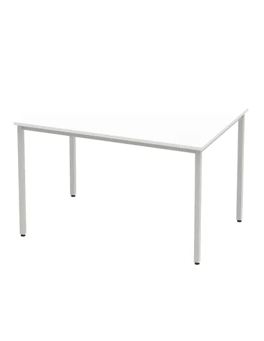 Dynamic Impulse 1200mm Straight Writing Desk Table White Top Silver Box Frame Leg BF00115