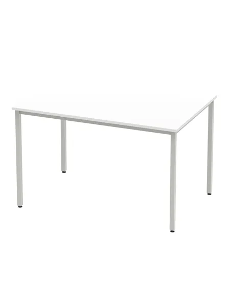 Dynamic Impulse 1200mm Straight Writing Desk Table White Top Silver Box Frame Leg BF00115