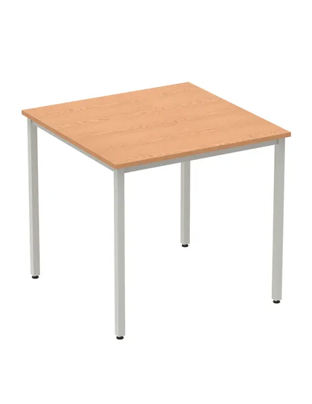Dynamic Impulse 800mm Straight Writing Desk Table Oak Top Silver Box Frame Leg BF00127