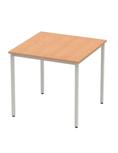 Dynamic Impulse 800mm Straight Writing Desk Table Oak Top Silver Box Frame Leg BF00127