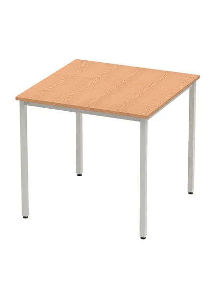 Dynamic Impulse 800mm Straight Writing Desk Table Oak Top Silver Box Frame Leg BF00127