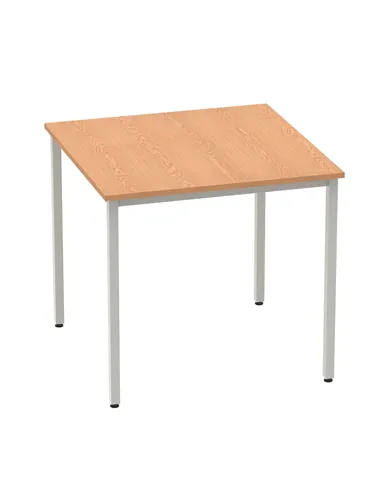 Dynamic Impulse 800mm Straight Writing Desk Table Oak Top Silver Box Frame Leg BF00127