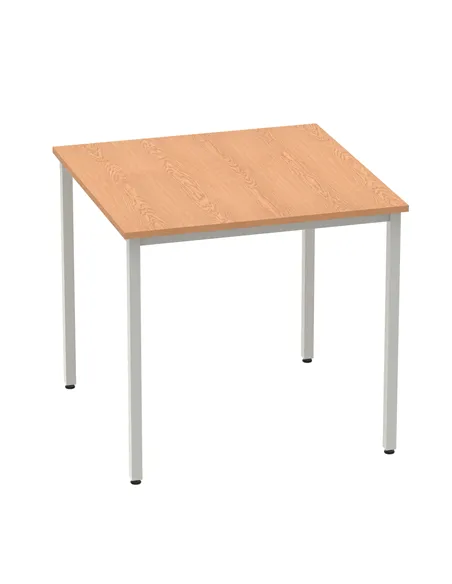 Dynamic Impulse 800mm Straight Writing Desk Table Oak Top Silver Box Frame Leg BF00127