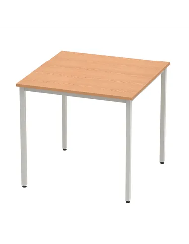 Dynamic Impulse 800mm Straight Writing Desk Table Oak Top Silver Box Frame Leg BF00127
