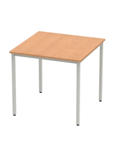 Dynamic Impulse 800mm Straight Writing Desk Table Oak Top Silver Box Frame Leg BF00127