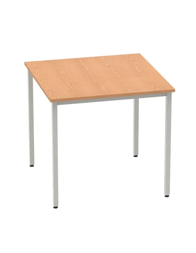 Dynamic Impulse 800mm Straight Writing Desk Table Oak Top Silver Box Frame Leg BF00127