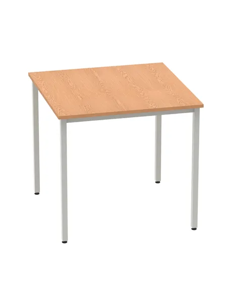 Dynamic Impulse 800mm Straight Writing Desk Table Oak Top Silver Box Frame Leg BF00127