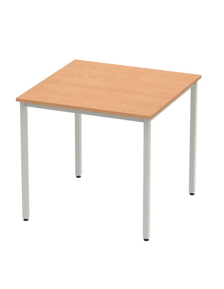 Dynamic Impulse 800mm Straight Writing Desk Table Oak Top Silver Box Frame Leg BF00127