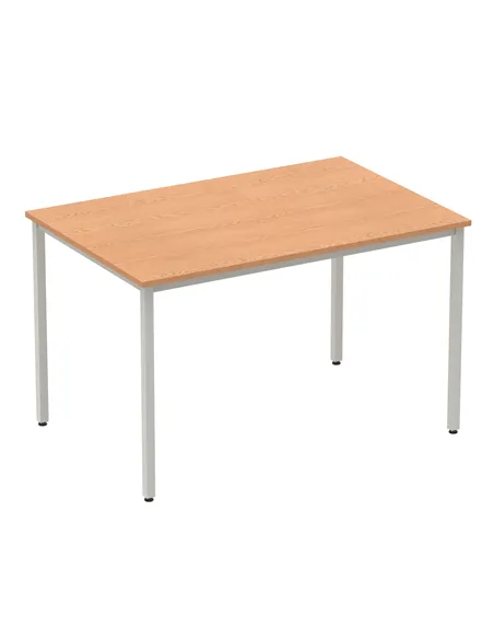 Dynamic Impulse 1200mm Straight Writing Desk Table Oak Top Silver Box Frame Leg BF00128