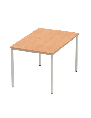Dynamic Impulse 1200mm Straight Writing Desk Table Oak Top Silver Box Frame Leg BF00128
