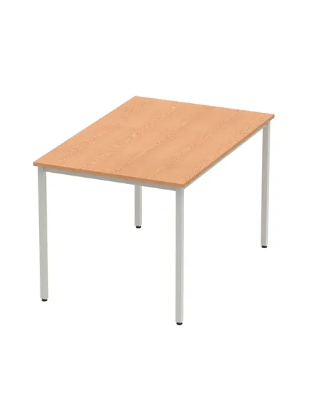 Dynamic Impulse 1200mm Straight Writing Desk Table Oak Top Silver Box Frame Leg BF00128