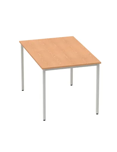 Dynamic Impulse 1200mm Straight Writing Desk Table Oak Top Silver Box Frame Leg BF00128