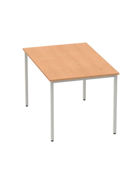 Dynamic Impulse 1200mm Straight Writing Desk Table Oak Top Silver Box Frame Leg BF00128