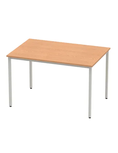 Dynamic Impulse 1200mm Straight Writing Desk Table Oak Top Silver Box Frame Leg BF00128