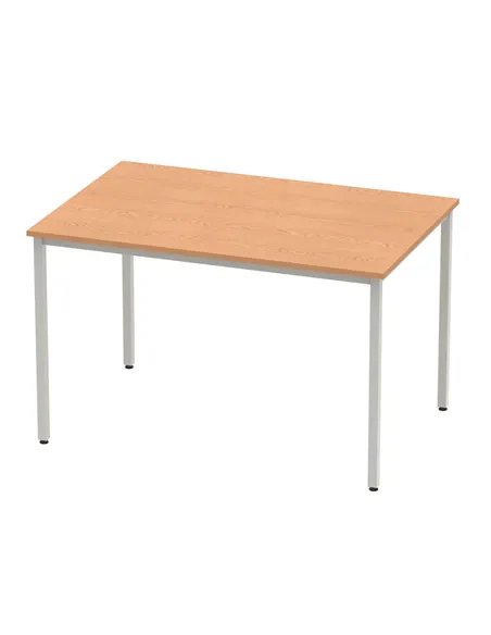 Dynamic Impulse 1200mm Straight Writing Desk Table Oak Top Silver Box Frame Leg BF00128