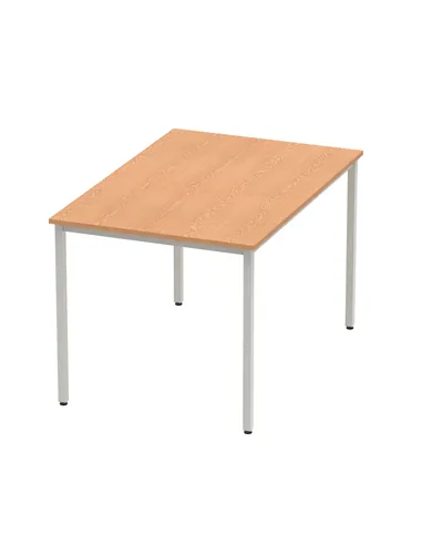 Dynamic Impulse 1200mm Straight Writing Desk Table Oak Top Silver Box Frame Leg BF00128