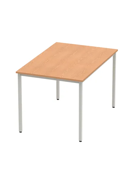 Dynamic Impulse 1200mm Straight Writing Desk Table Oak Top Silver Box Frame Leg BF00128