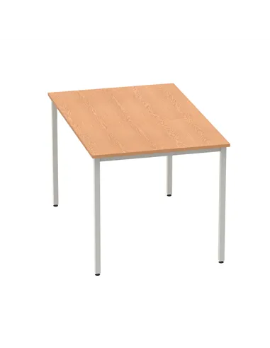 Dynamic Impulse 1200mm Straight Writing Desk Table Oak Top Silver Box Frame Leg BF00128