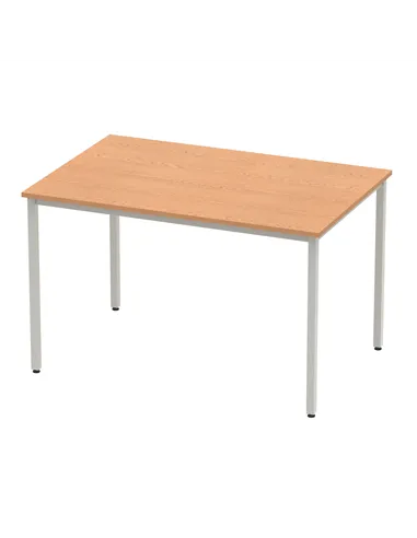 Dynamic Impulse 1200mm Straight Writing Desk Table Oak Top Silver Box Frame Leg BF00128