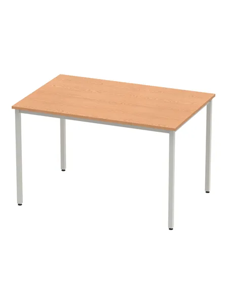 Dynamic Impulse 1200mm Straight Writing Desk Table Oak Top Silver Box Frame Leg BF00128