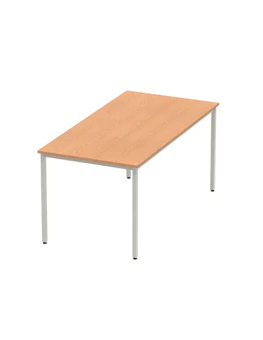 Dynamic Impulse 1600mm Straight Writing Desk Table Oak Top Silver Box Frame Leg BF00130