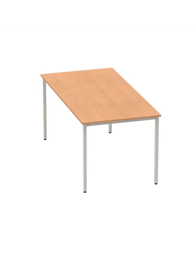 Dynamic Impulse 1600mm Straight Writing Desk Table Oak Top Silver Box Frame Leg BF00130