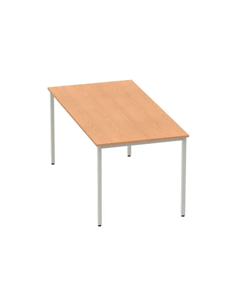 Dynamic Impulse 1600mm Straight Writing Desk Table Oak Top Silver Box Frame Leg BF00130