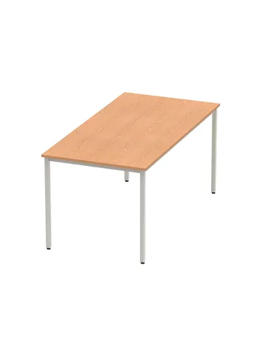 Dynamic Impulse 1600mm Straight Writing Desk Table Oak Top Silver Box Frame Leg BF00130